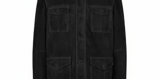 Suede Jacket with Four Pockets - Black - image 1