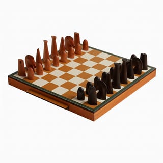 Samarcande Mahogany Chess Set with Leather Base