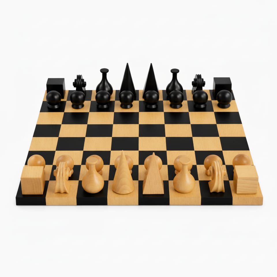 Man Ray Chess Set with Geometric Pieces